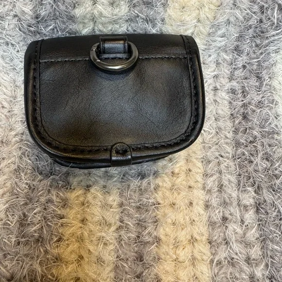 Coach Black Leather Mini Pouch/Air Pod Case - Picture 2 of 4